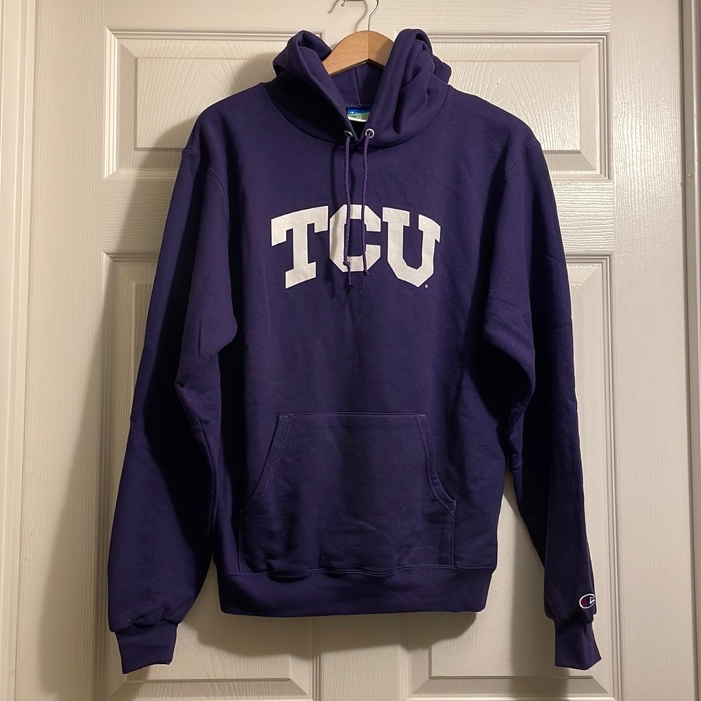 Purple TCU Champion Eco Fleece Sweatshirt Size S